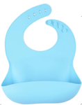 bi-bi śliniaczek silikonowy z kieszonką niebieski