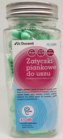 Zatyczki piankowe DUCENTI miętowe 30 par PU30M