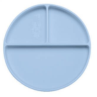 bi-bi, talerzyk silikonowy z przyssawką - niebieski